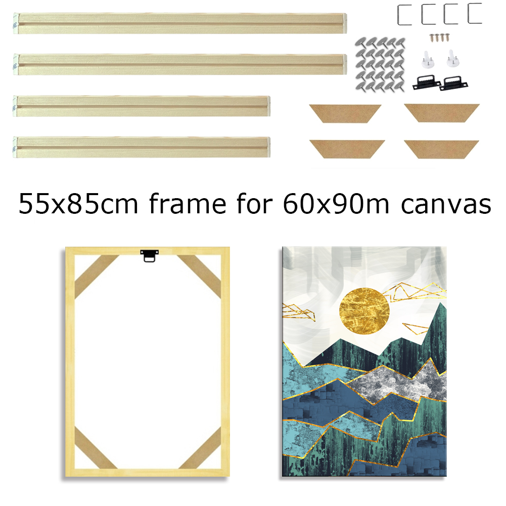 Engraved Wood Frame - キャンバスプリントとダイヤモンドの絵画、DIYフレームキット、写真とポスター、壁フレーム、家とオフィスの装飾のための木製フレーム、55x85cm、60x90cm