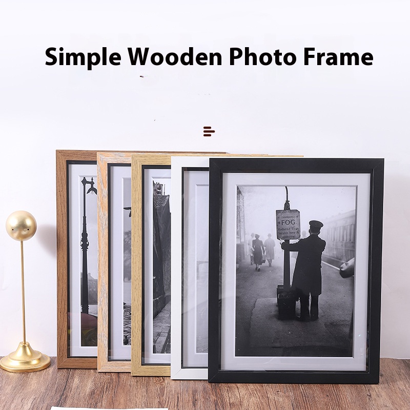 Engraved Wood Frame - 4K・8Kポスター用大型木製額縁 - A3・A4サイズ写真フレーム、高級アートフレームディスプレイスタンド