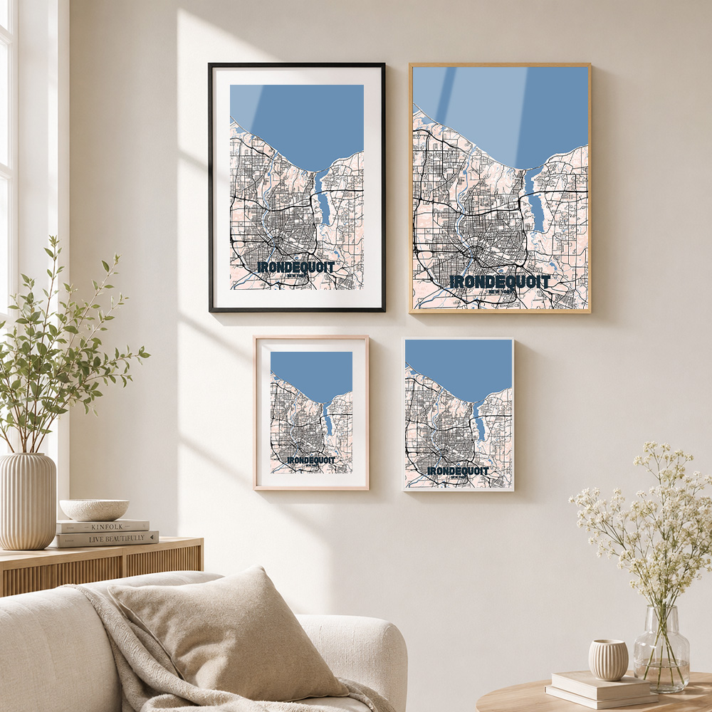 ニューヨーク州アイアンデクオイトの地図入り金属製プリント、カ - Custom Map Poster のレビューと価格