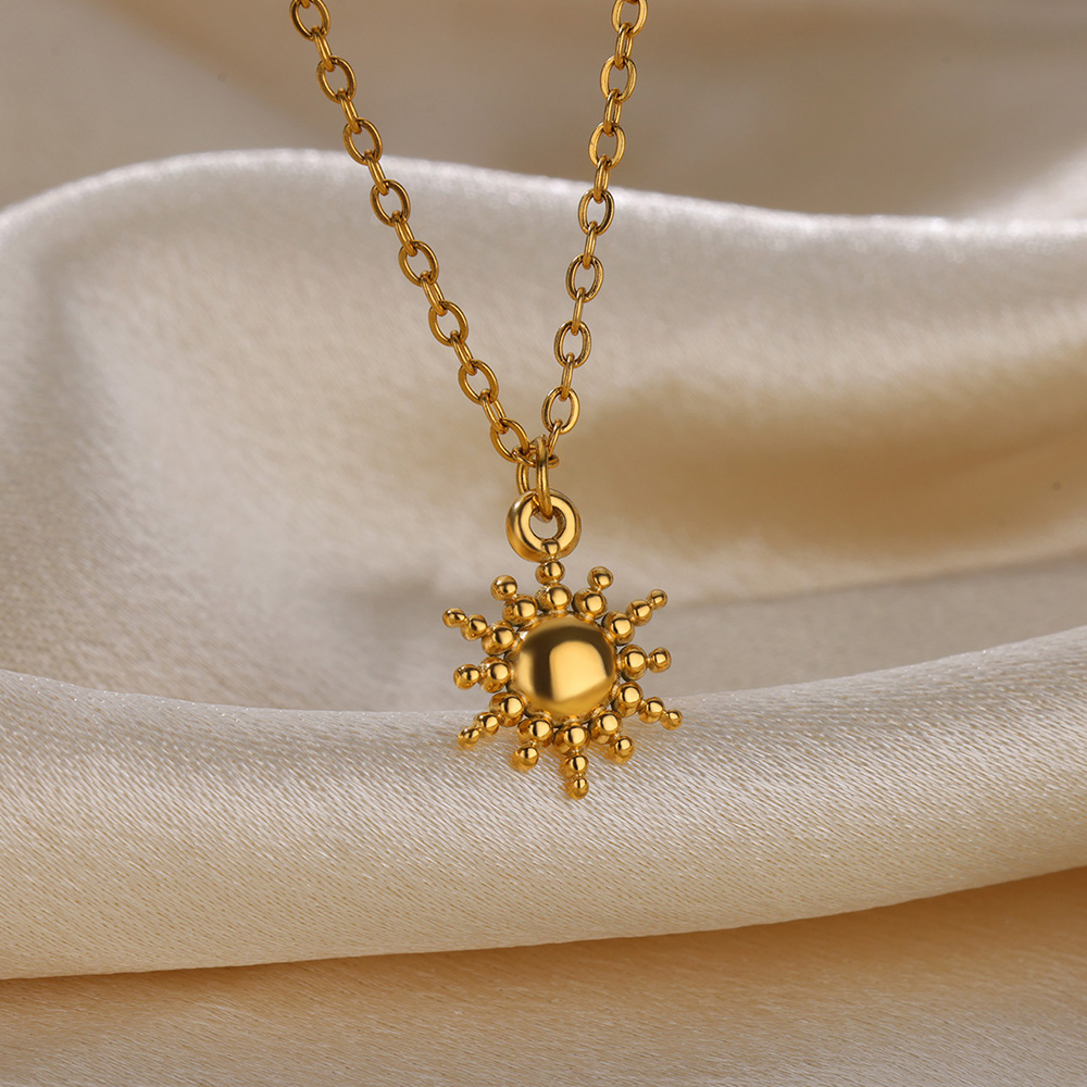 ステンレス鋼の幾何学的なネックレス女性のファッション太陽ひま - Birth Flower Necklace のレビューと価格