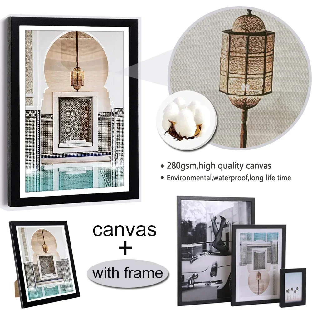 北欧のポスターが付いた黒いフォトフレーム,キャンバス,絵画, - Engraved Wood Frame のレビューと価格